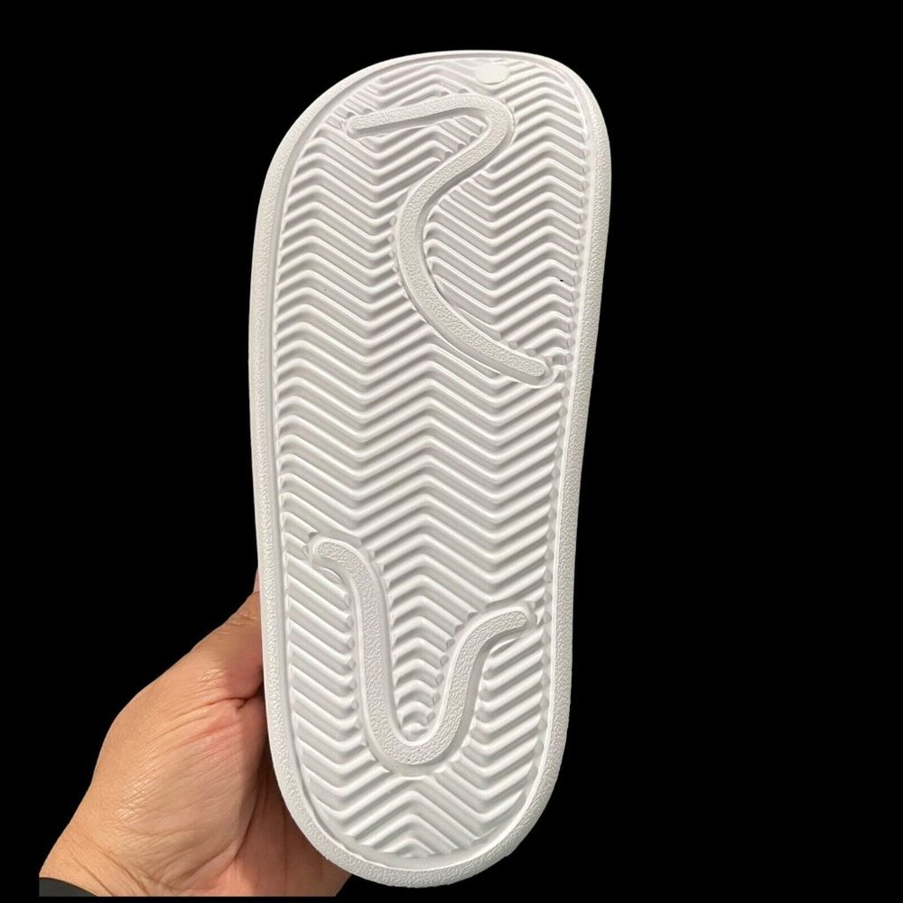 adidas Womens Adilette Clog Size 9 White Black Lightweight Comfortable Sandals - Picture 11 of 15